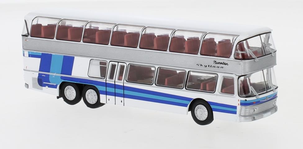 Brekina 58290 Neoplan NH 22 Doppeldecker silber, blau, 1967,