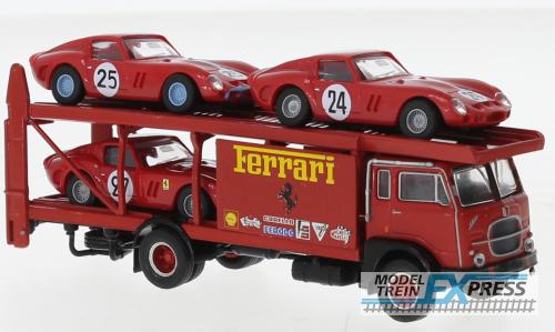 Brekina 58481 Fiat 642 Renntransporter mit 3 GTO von Busch 1962, Ferrari,