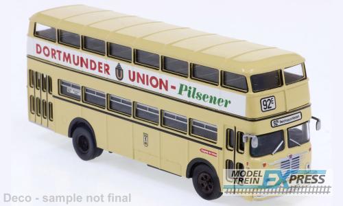 Brekina 61258 Büssing D2U Doppeldecker 1960, BVG - Dortmunder Union Pilsener,