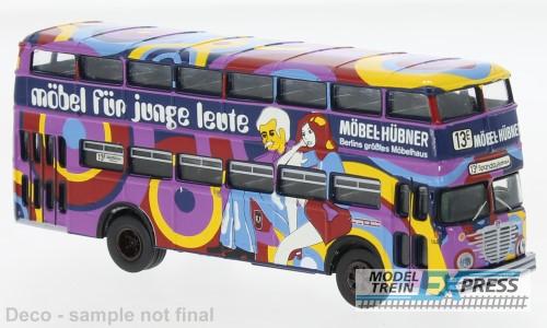 Brekina 61261 Büssing D2U Doppeldecker Pop-Bus 1960, BVG - Möbel Hübner,