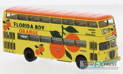 Brekina 61262 Büssing D2U Doppeldecker Pop-Bus 1960, BVG - Florida Boy Orange,