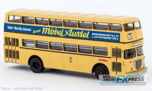 Brekina 61263 Büssing D2U Doppeldecker 1960, BVG - Möbel Austel,