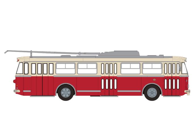 Brekina 61356 Skoda 9 TR, beige/rot, 1962, 1:87