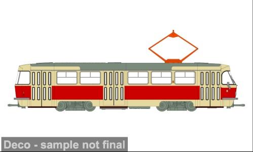 Brekina 64500 Tatra T3/T4, hellbeige/rot, 1970, 1:87