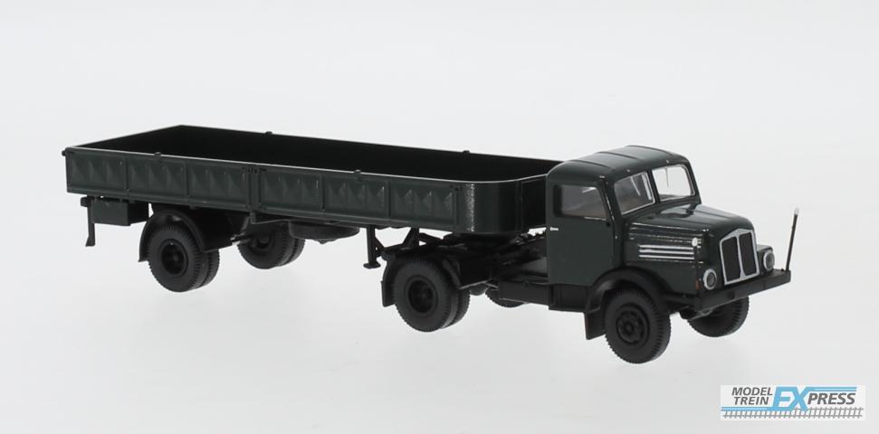 Brekina 71401 IFA S 4000-1 Pritschen-SZ dunkelgrün, schwarz, 1960,
