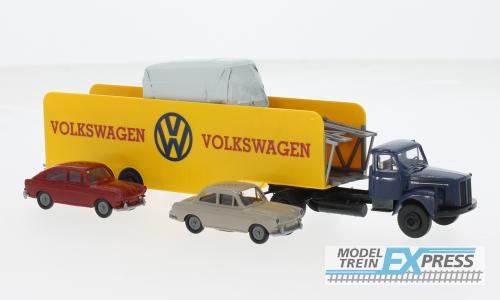 Brekina 85133 Scania L 111 Autotransport-SZ mit Ladegut 1962, Volkswagen,