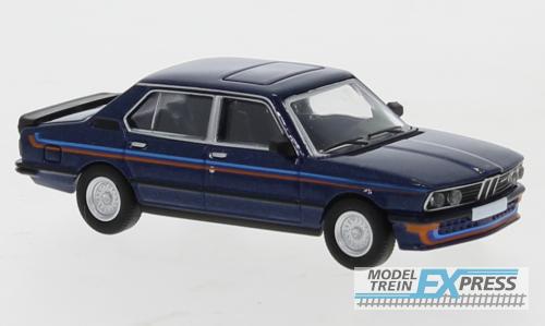 Brekina 870094 BMW M535i (E12) metallic dunkelblau, Dekor, 1980,