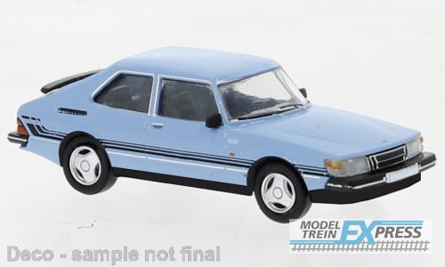 Brekina 870650 Saab 900 Turbo hellblau, Dekor, 1986,