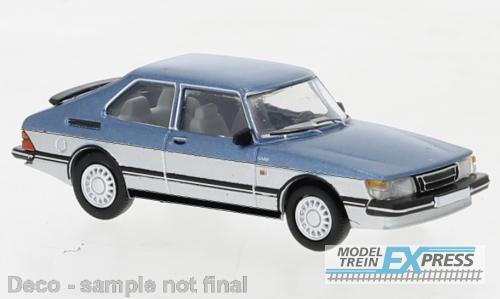 Brekina 870651 Saab 900 Turbo metallic blau, silber, 1986,