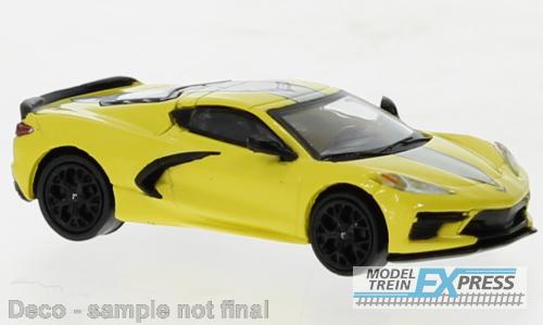 Brekina 870672 Chevrolet Corvette (C8) Stingray hellgelb, schwarz, 2020,