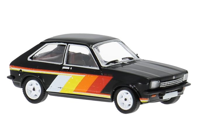 Brekina 871256 Opel Kadett C City, schwarz/Dekor, 1975