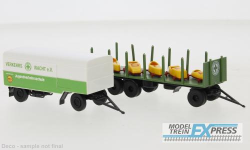 Brekina 90491 Set 2 Anhänger mit Ladegut 1965, Verkehrswacht e.V. - Jugendverkehrsschule ,