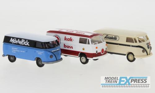 Brekina 90497 Set mit 3 VW-Bulli-Modellen 1960, Im Einsatz in Europa,