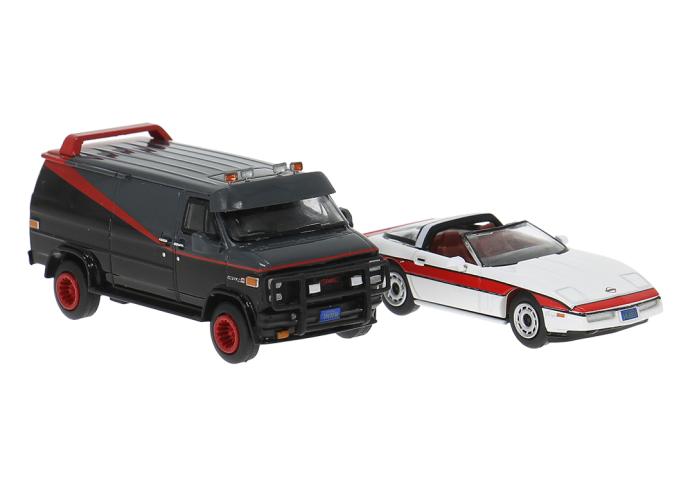 Brekina 90501 Set Vandura, schwarz/rot, 1983
