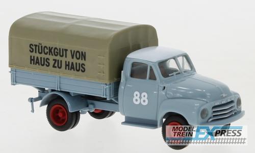 Brekina 93519 Opel Blitz PP 88 Stückgut 1952, blaugraue Spedition,