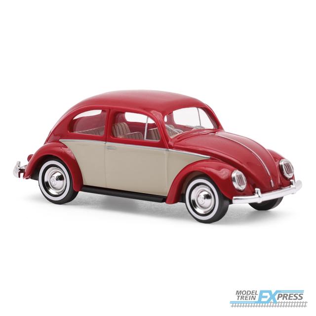Busch autos 52968 1/87 VW KÄFER OVALF. ROT/BEIGE (08/25) *