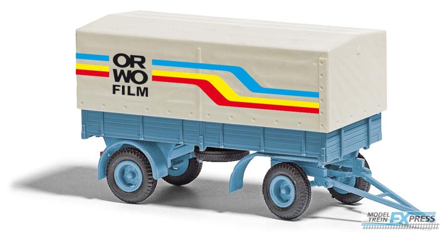 Busch autos 53356 1/87 IFA HL 80 ANHÄNGER MIT PLANE ORWO