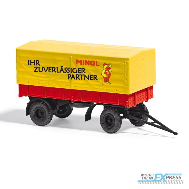 Busch autos 53358 1/87 IFA HL 80 ANHÄNGER, MINOL (04/25) *