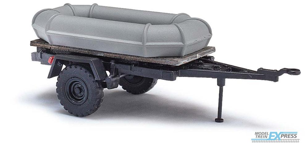 Busch autos 53607 1/87 HL10.00 ANHÄNGER MIT SCHLAUCHBOOT 1966