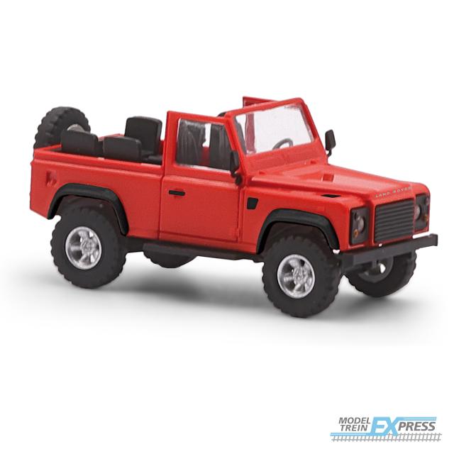 Busch autos 54390 1/87 LAND ROVER 90 OFFEN, ROT  (04/25) *