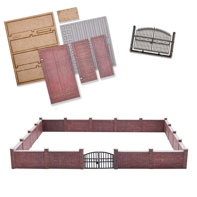 Busch 1125 1/87 ZIEGELMAUER MIT TOR