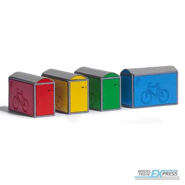 Busch 1988 1/87 4 FAHRRADBOXEN H0 (1/25) *