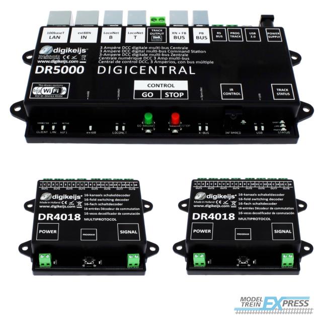 Digikeijs 5000SET Set van DR5000 centrale en 2 X DR4018 wisseldecoder