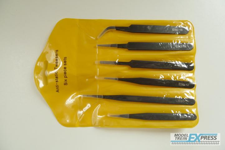 Diversen 7360 6 delige antistatische pincetset.