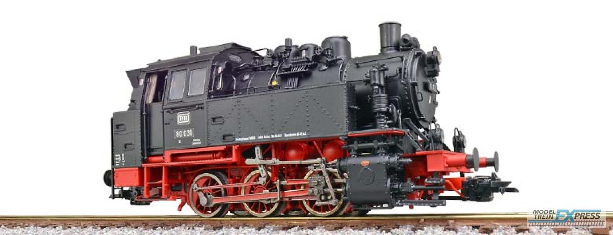 Esu 31650 Dampflok, H0, BR80, 80 031 DB, Schwarz, Ep III, Vorbildzustand um 1960, LokSound, Doppelraucherzeuger, Rangierkupplung, DC/AC