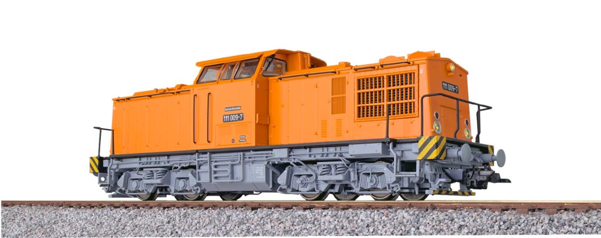 Esu 31768 Diesellok, H0, V100 DR, 111 009 DR, orange, Ep IV, Vorbildzustand um 1982, LokSound, Rauch, Kupplung DC/AC