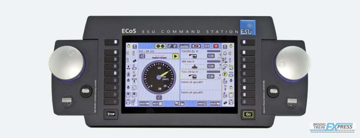 Esu 50220 ECoS 2.5 Zentrale, 6A, 7" TFT Display, Capacitive Touch, MM/DCC/SX/M4, Netzteil 90-240V Euro, Ausgang 15V-21V 150W, DE Handbuch