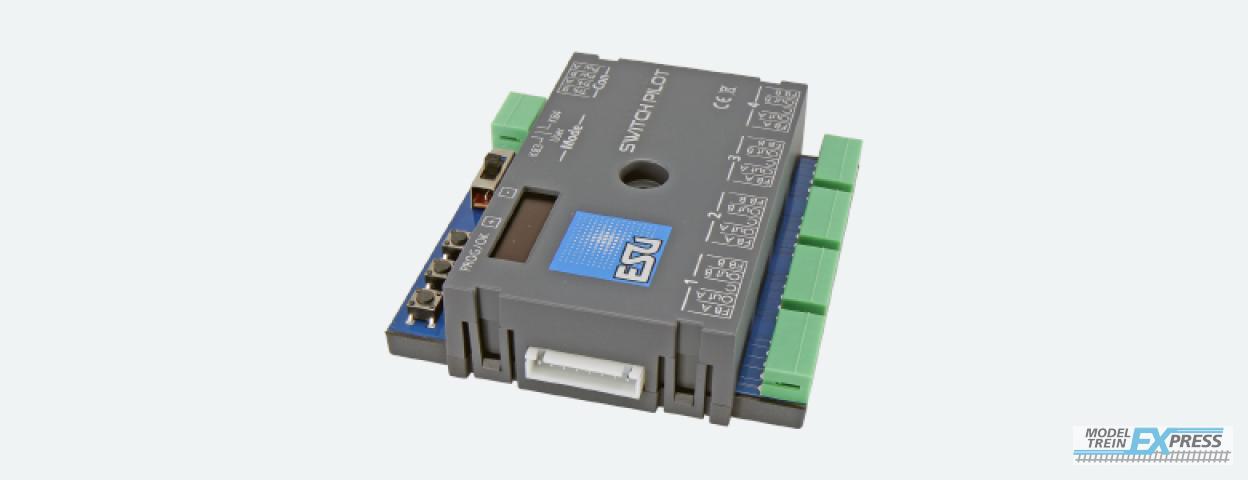 Esu 51830 SwitchPilot 3, 4-fach Magnetartikeldecoder, DCC/MM, OLED, mit RC-Feedback, updatefähig, RETAIL verpackt