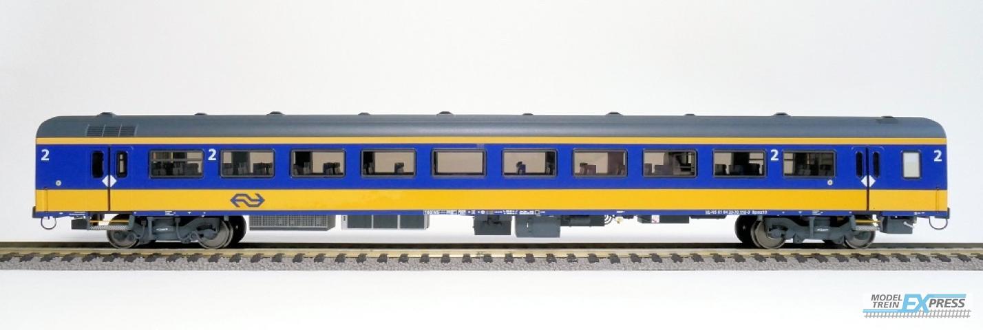 Exact-train 11014 NS ICRm Amsterdam - Breda für den Inlandseinsatz Reisezugwagen Bpmz10 ( Farbe Gelb / Blau), Ep. VI