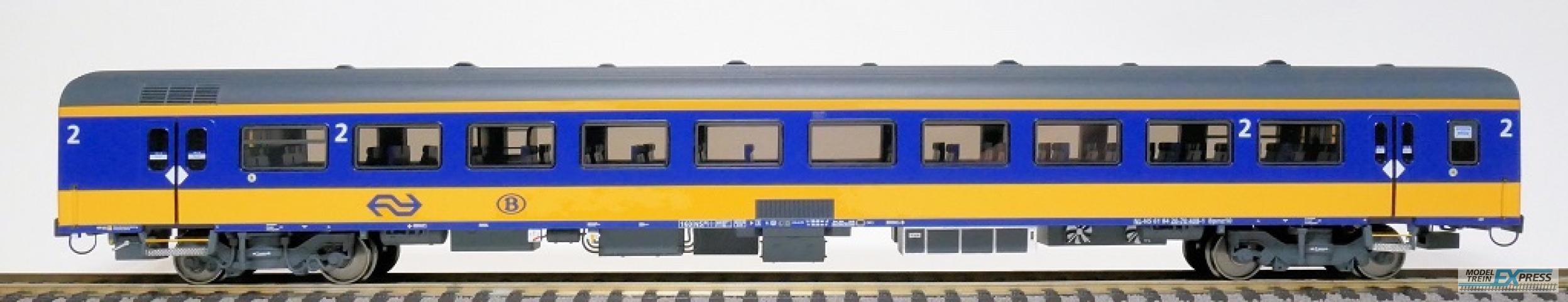 Exact-train 11025 NS ICRm Garnitur 2 (Amsterdam - Brussel) für die Hsl-Strecke eingesetzt Reisezugwagen Bpmz10 ( Farbe Gelb / Blau), Ep. VI