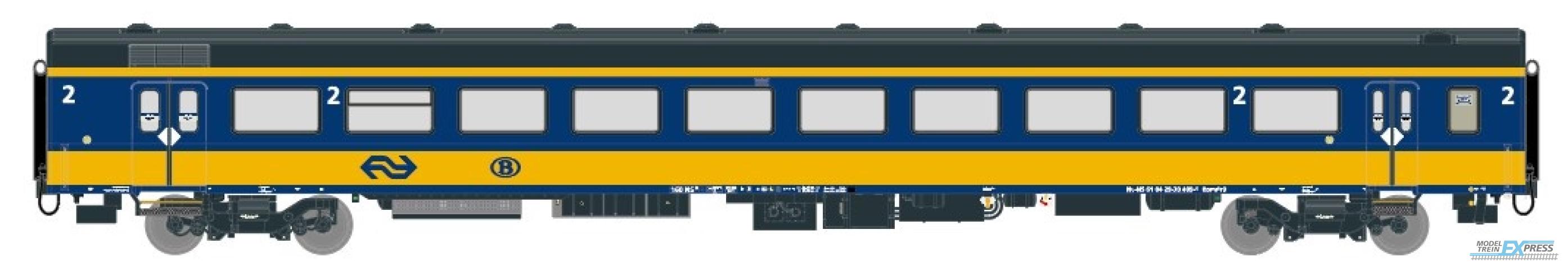 Exact-train 11026 NS ICRm Garnitur 2 (Amsterdam - Brussel) für die Hsl-Strecke eingesetzt Gepäckwagen Bpmdz9 ( Farbe Gelb / Blau), Ep. VI