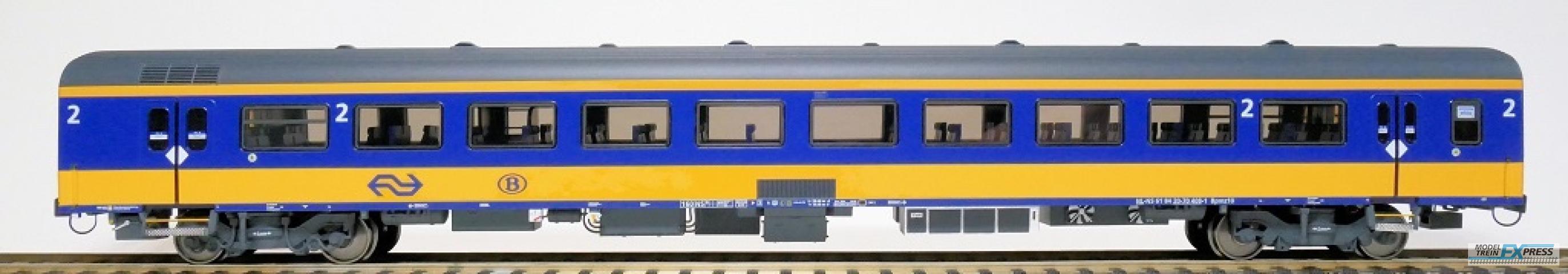 Exact-train 11028 NS ICRm Garnitur 2 (Amsterdam - Brussel) für die Hsl-Strecke eingesetzt Reisezugwagen Bpmz10 ( Farbe Gelb / Blau), Ep. VI