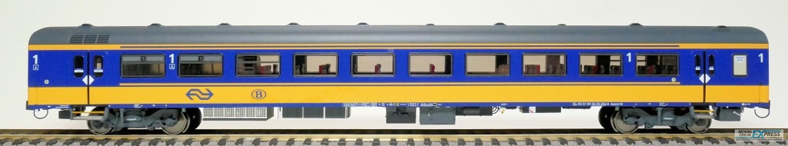 Exact-train 11029 Set NS ICRm Garnitur 2 (Amsterdam - Brussel) für die Hsl-Strecke eingesetzt Reisezugwagen Apmz10 ( Farbe Gelb / Blau), Ep. VI