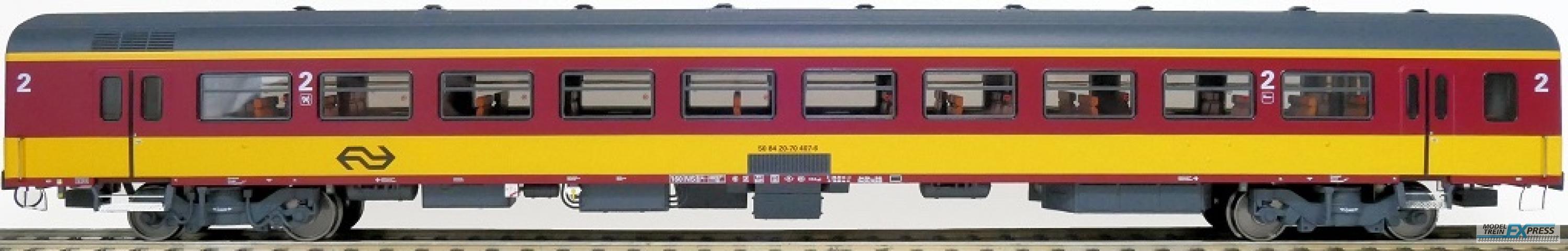 Exact-train 11082 NS ICR (Originalversion) für den Beneluxzug nach Belgien Reisezugwagen B ( Farbe Gelb / Rot), Ep. IV