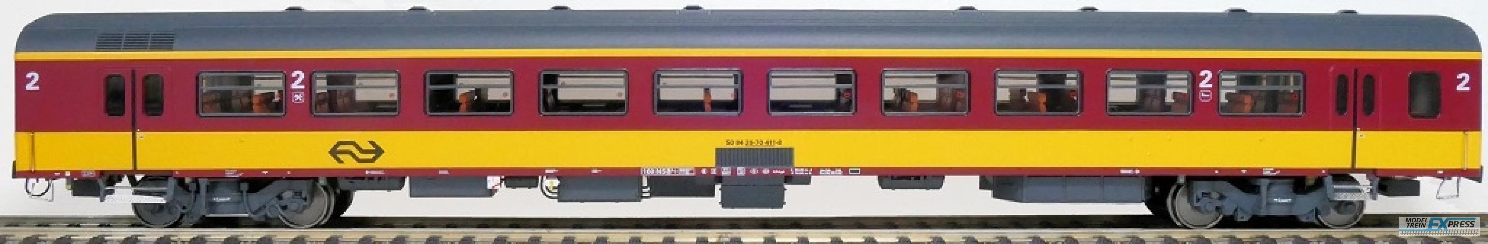 Exact-train 11085 NS ICR (Originalversion) für den Beneluxzug nach Belgien Reisezugwagen B ( Farbe Gelb / Rot), Ep. IV