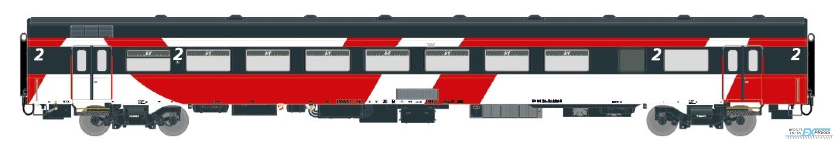 Exact-train 11133 NS ICRm Hispeed 1 (Amsterdam - Brussel) für die Hsl-Strecke eingesetzt Gepäckwagen Bd(Rot/Rose/Weiss), Ep. V
