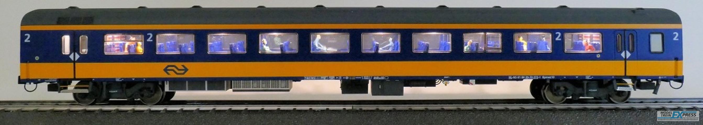 Exact-train 11150 NS ICRm Amsterdam - Breda für den Inlandseinsatz Endwagen Bpmez10 (Farbe Gelb / Blau) mit Beleuchtung und Figuren, Ep. VI