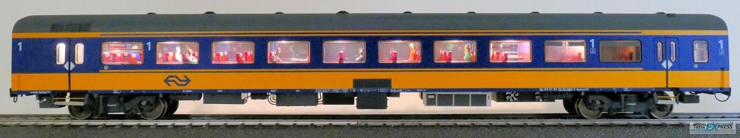 Exact-train 11151 NS ICRm Amsterdam - Breda für den Inlandseinsatz Reisezugwagen Apmz10 ( Farbe Gelb / Blau) mit Beleuchtung und Figuren, Ep. VI