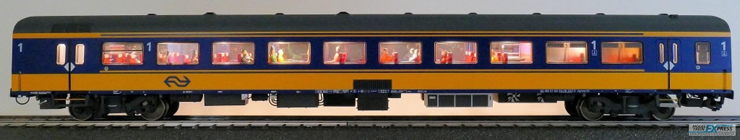 Exact-train 11153 NS ICRm Amsterdam - Breda für den Inlandseinsatz Reisezugwagen Apmz10 ( Farbe Gelb / Blau) mit Beleuchtung und Figuren, Ep. VI