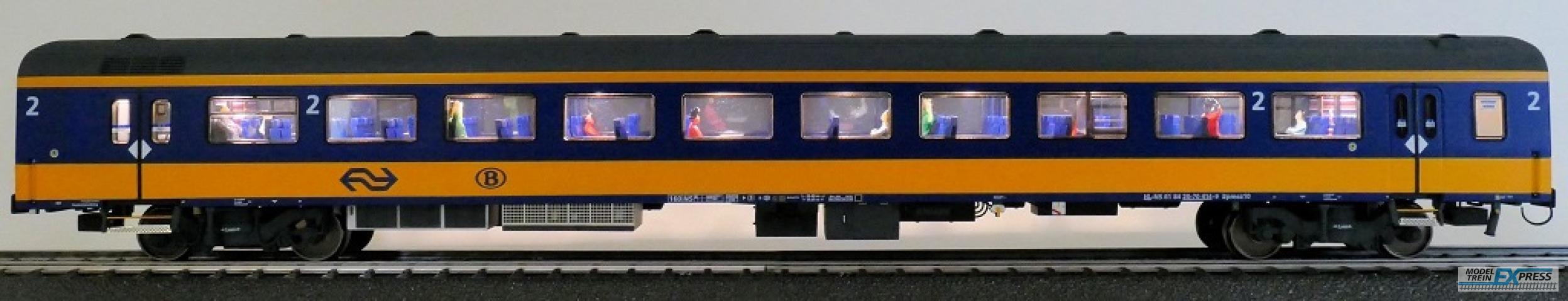 Exact-train 11157 NS ICRm (Amsterdam - Brussel) Endwagen Bpmez10 ( Farbe Gelb / Blau) mit Beleuchtung und Figuren, Ep. VI