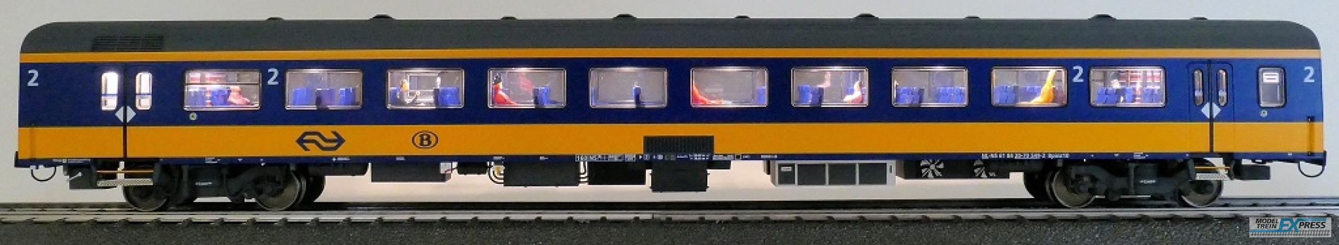 Exact-train 11158 NS ICRm (Amsterdam - Brussel) Reisezugwagen Bpmz10 ( Farbe Gelb / Blau) mit Beleuchtung und Figuren, Ep. VI