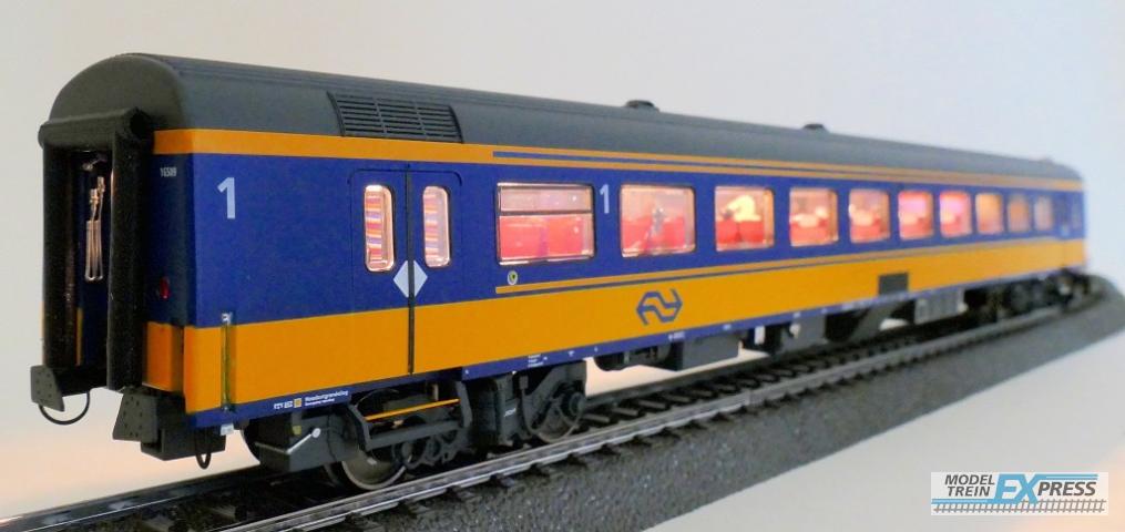 Exact-train 11162 Set NS ICRm (Amsterdam - Brussel) Reisezugwagen Apmz10 ( Farbe Gelb / Blau) mit Beleuchtung und Figuren, Ep. VI