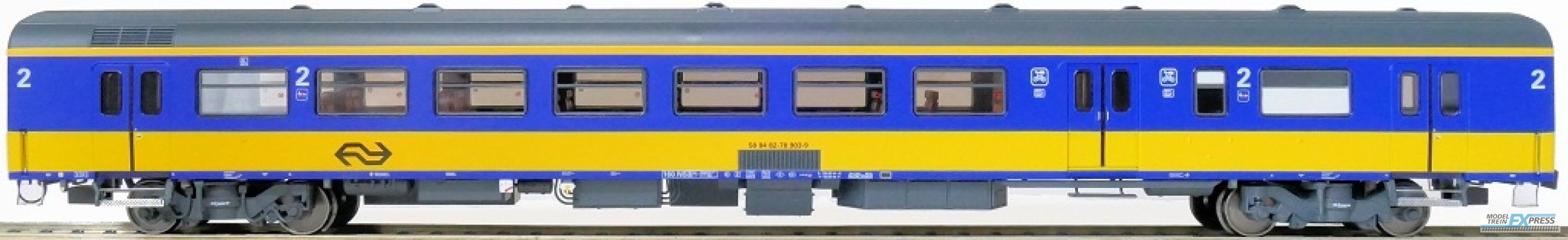 Exact-train 11164 NS ICR (Originalversion) Gepäckwagen BKD (Farbe Gelb / Blau) mit Beleuchtung und Figuren, Ep. IV