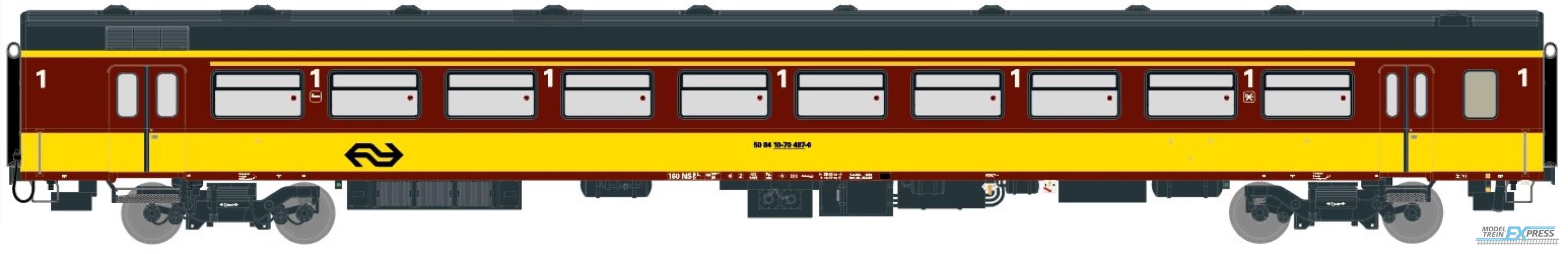 Exact-train 11168 NS ICR (Originalversion) für den Beneluxzug nach Belgien Reisezugwagen A ( Farbe Gelb / Rot) mit Beleuchtung und Figuren, Ep. IV