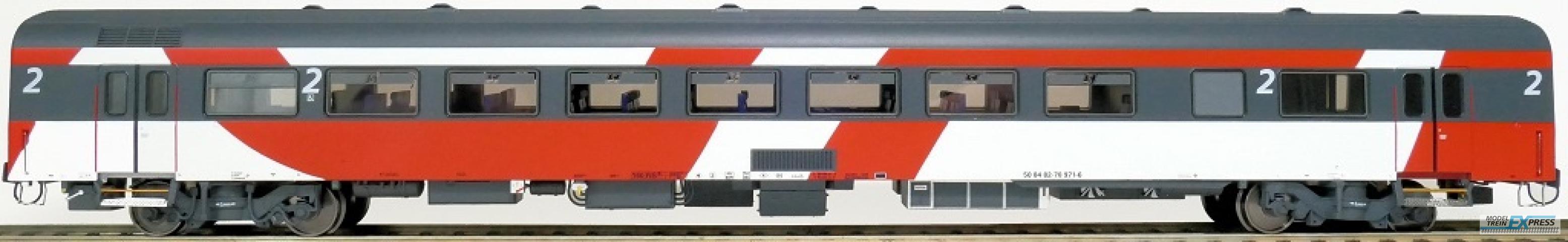 Exact-train 11187 NS ICRm Fyra 1 (Amsterdam - Brussel) für die Hsl-Strecke eingesetzt Gepäckwagen Bd(Rot/Rose/Weiss) mit Beleuchtung und Figuren, Ep. VI