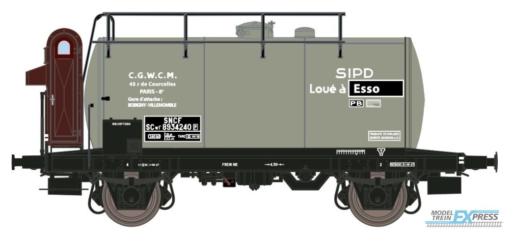 Exact-train 20536 SNCF 24m3 Einheitsbauart Leichtbau-Kesselwagen mit Bremserhaus Grau C.GW.C.M. SIPD Loué a Esso, Ep. III